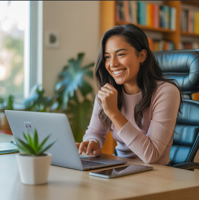 smiling at desk 3 smiling at desk 3